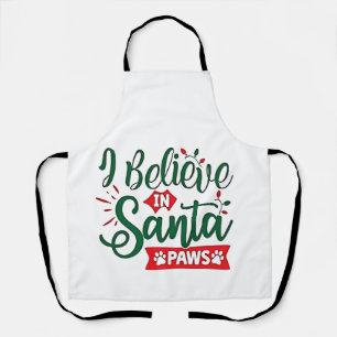 サンタペ信じースのクリスマスのおもしろい愛犬家 エプロン