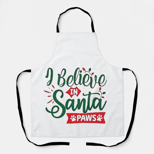 サンタペ信じースのクリスマスのおもしろい愛犬家 エプロン (正面)