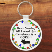 サンタペ親愛ンブロークウェルシュコーギー キーホルダー (正面)