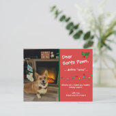 「サンタペ親愛ース」カスタマイズ可能な休日はがき ポストカード (スタンド正面)