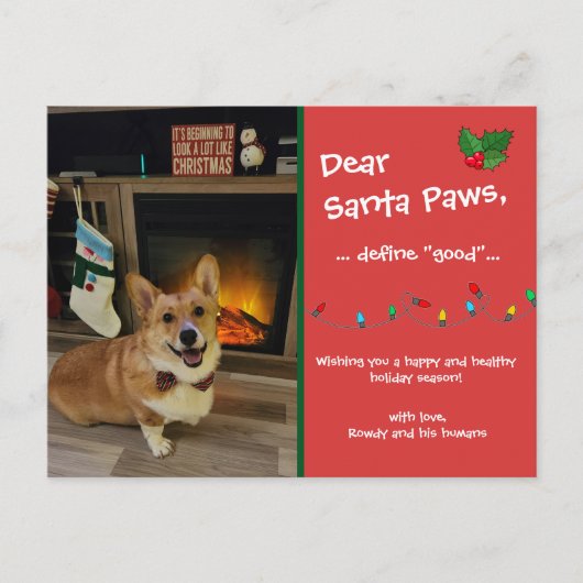 「サンタペ親愛ース」カスタマイズ可能な休日はがき ポストカード (正面)