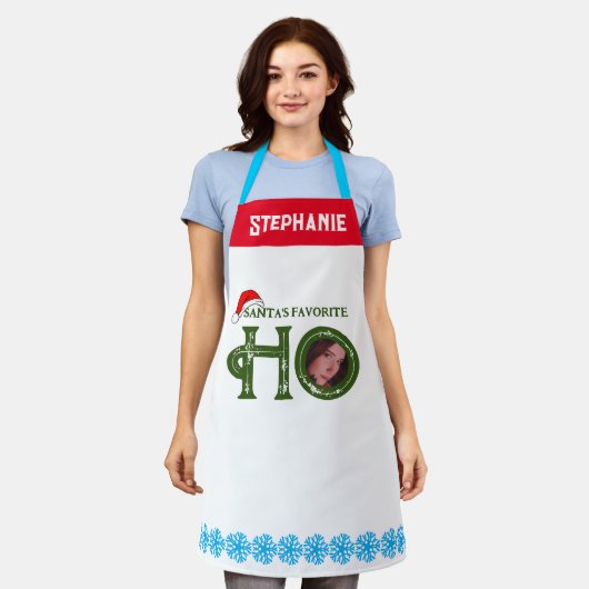 サンタホお気に入りのの写おもしろい真 エプロン (着用した状態)