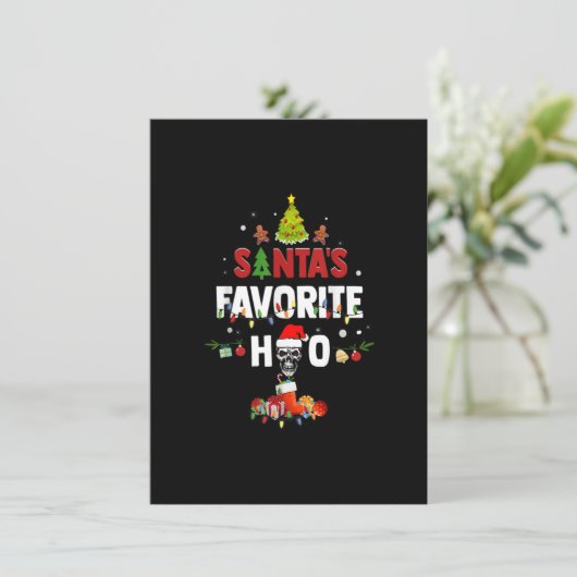 サンタホお気に入りのクリスマスクリスマスサンタハットおもしろい 招待状 (スタンド正面)