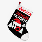 サンタホお気に入りのーの名前 ラージクリスマスストッキング (正面 (吊り時))