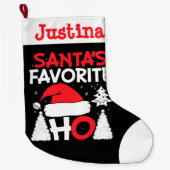 サンタホお気に入りのーの名前 ラージクリスマスストッキング (正面)