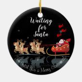 サンタホを待ってる！ホー！ホー！ウィンターホリデー セラミックオーナメント (裏面)