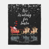 サンタホを待ってる!ホー!ホー!ウィンターホリデー フリースブランケット (正面)