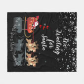 サンタホを待ってる!ホー!ホー!ウィンターホリデー フリースブランケット (正面(横))