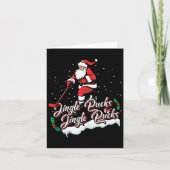 サンタホッケープレイヤーアイスホッケークリスマスズスポーツクリスチム カード (正面)