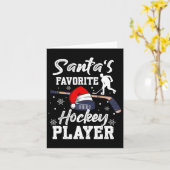 サンタホッケー選手お気に入りのクリスマスパジャマホ カード (黄色い花)