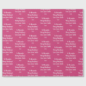 サンタホットピンクのクリスマスから愛の名前 ラッピングペーパー (フラット)