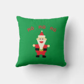 サンタホホホホおもしろいかわいいクリスマスグリーンレッド クッション (裏面)