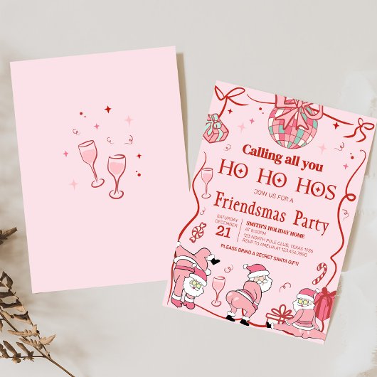 サンタホホホホフスフレンドスマおもしろいスクリスマスパーティー 招待状
