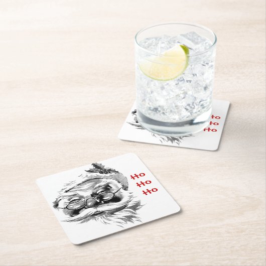 サンタホホホホホホコースター スクエアペーパーコースター (インサイチュ)