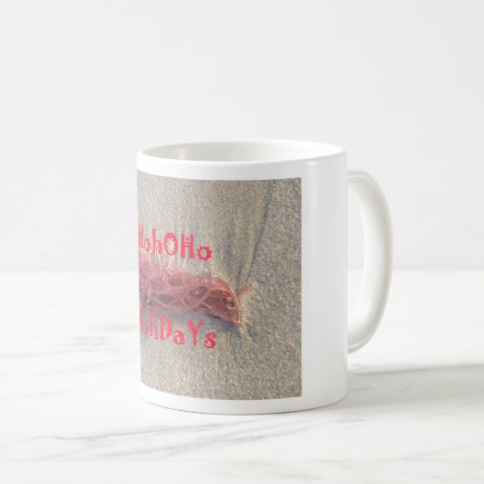 サンタホホホホホメリークリスマスビーチ色 コーヒーマグカップ (正面右)