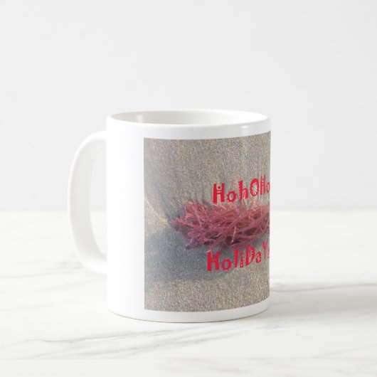 サンタホホホホホメリークリスマスビーチ色 コーヒーマグカップ (正面左)