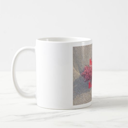 サンタホホホホホメリークリスマスビーチ色 コーヒーマグカップ (左)