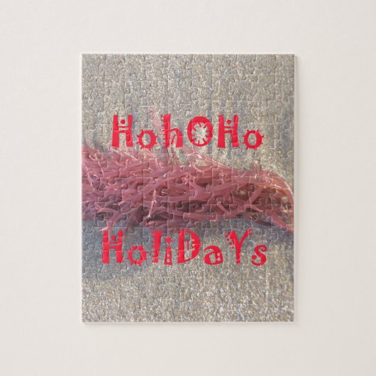 サンタホホホホホメリークリスマスビーチ色 ジグソーパズル (縦)