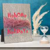 サンタホホホホホメリークリスマスビーチ色 フォトプラーク (側面)