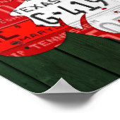 サンタホホホホーリサイクルヴィンテージライセンスプレートアート ポスター (角)