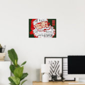 サンタホホホホーリサイクルヴィンテージライセンスプレートアート ポスター (ホームオフィス)