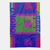 サンタホホーポップ・アートのアートカラー キッチンタオル (縦)