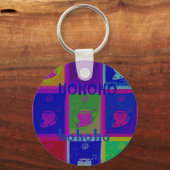 サンタホホーポップ・アートのアートカラー キーホルダー (正面)