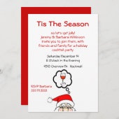 サンタホリデお洒落ーカクテルパーティの招待状 招待状 (正面/裏面)
