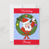 サンタホリデーパーティー招待状（カスタマイズ可能） 招待状 (正面)