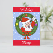 サンタホリデーパーティー招待状（カスタマイズ可能） 招待状 (スタンド正面)
