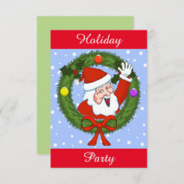 サンタホリデーパーティー招待状（カスタマイズ可能） 招待状