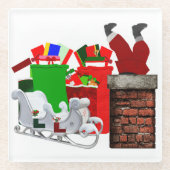 サンタホワイトのコースターが詰まった ガラスコースター (正面)