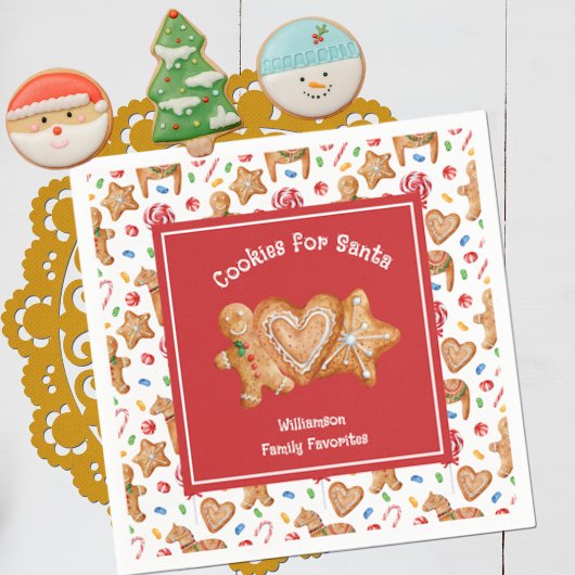 サンタホワイト用クリスマスクッキー スタンダードカクテルナプキン