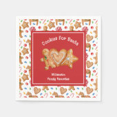 サンタホワイト用クリスマスクッキー スタンダードカクテルナプキン (正面)