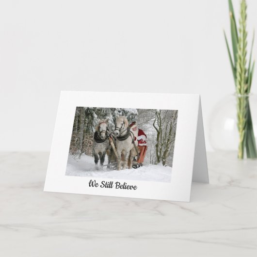サンタホースとそりのクリスマスカード シーズンカード (正面)