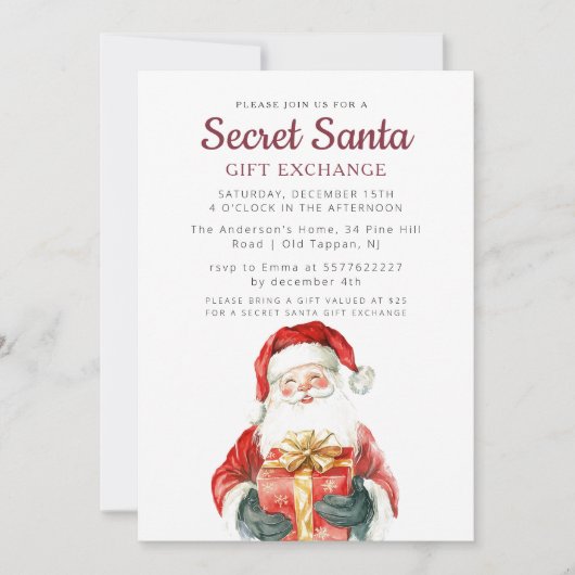 サンタホールディングギフトシークレットサンタクリスマスパーティー 招待状 (正面)