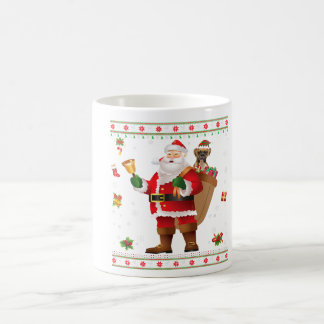 サンタボクおもしろいサー犬がクリスマスにメリープレゼント コーヒーマグカップ
