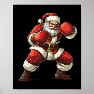 サンタボクシングクリスマスmmaムエタイラバーボクサーキリスト ポスター
