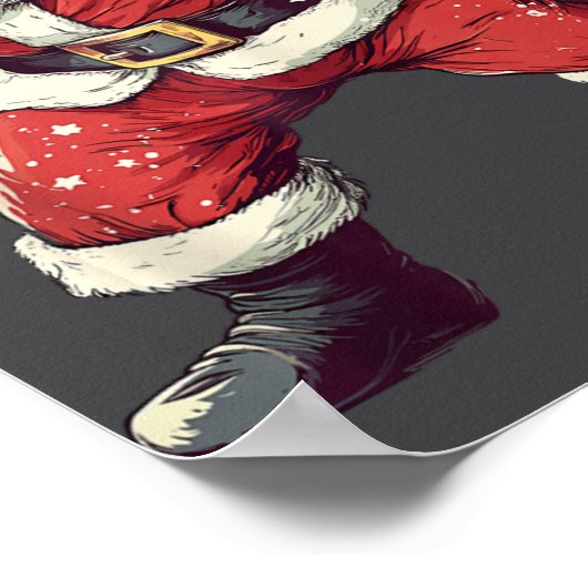 サンタボクシングーおもしろい恋人mmaムアイタイボクサークリス ポスター (角)