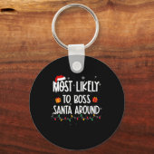サンタボスのまわりにおもしろいクリスマス キーホルダー (正面)