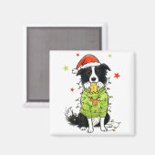 サンタボーダーコリー クリスマス ボーダーコリー 犬の母 マグネット (正面/裏面)