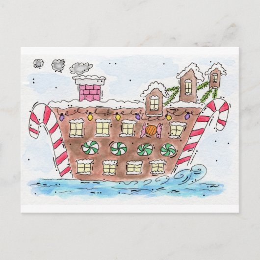 "サンタボート"のクリスマス シーズンポストカード (正面)