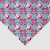 サンタポインセチア伝統的ブルーレッドクリスマス 薄葉紙 (詳細)