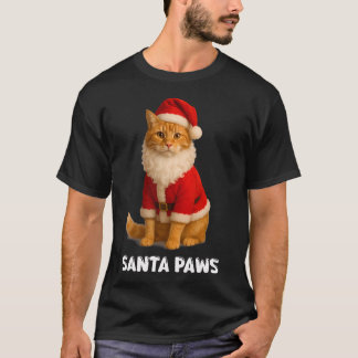 サンタポウズ 面白い オレンジタビー猫 クリスマス ホリデー Tシャツ