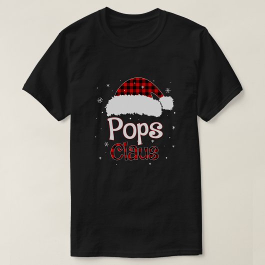 サンタポップズクロースレッドプレイドファミリーパジャマスクリスマ Tシャツ (デザイン正面)