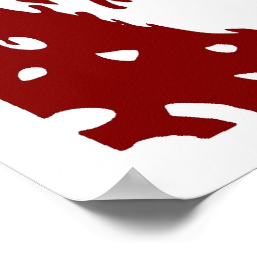 サンタポップ・アートのアートメリークリスマスレッド ポスター (角)