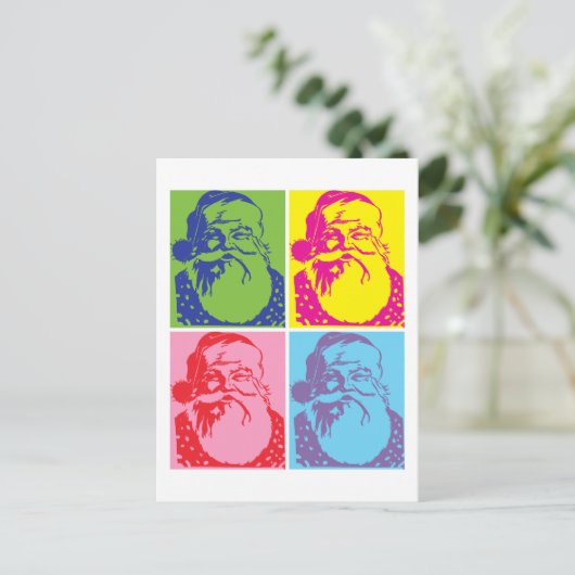 サンタポップ・アートのアートメリークリスマス シーズンポストカード (スタンド正面)