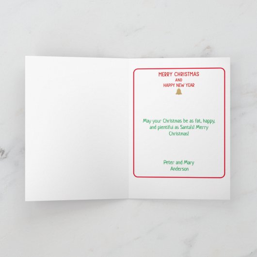 サンタポーカー クリスマスと新年のカード サンキューカード (内部)