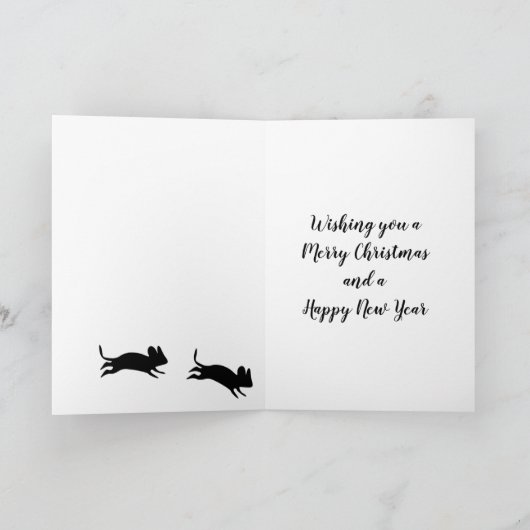 サンタポースの猫の折り畳みグリーティングカード カード (内部)