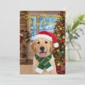 サンタポーズのわんこ クリスマスパーティー招待状カード 招待状 (スタンド正面)